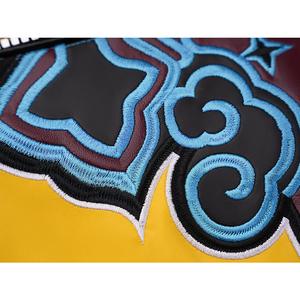 Rumi Cosplay Costume, embroidery uses three colors: black, white, blue.