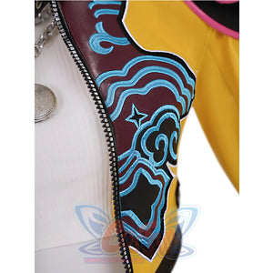 Rumi Cosplay Costume, a large blue graphic design on one left side.