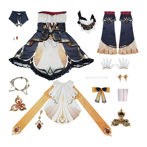 Sandrone cosplay costume complete set showing all included pieces