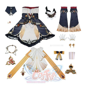 Sandrone cosplay costume complete set showing all included pieces
