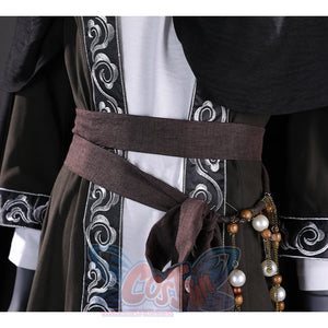 This close-up shows the brown belt of the Sister Friede cosplay costume, which is an essential accessory to complete the look.