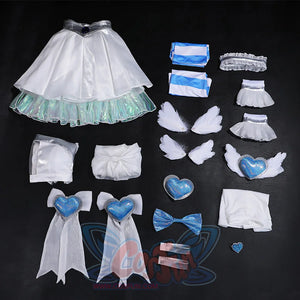Complete Stocking Cosplay Costume set showing all components laid flat