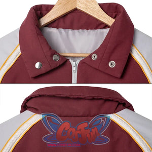 Stranger Things Will Byers Cosplay Costume Jacket, red collar with two buttons on the front