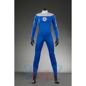 Presents the iconic blue jumpsuit, “4” emblem, and minimalist gloves. Timeless Fantastic Four style.
