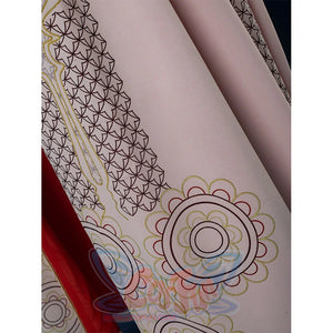 Princess Leia cosplay costume cloak showcasing intricate circular embroidery with geometric patterns