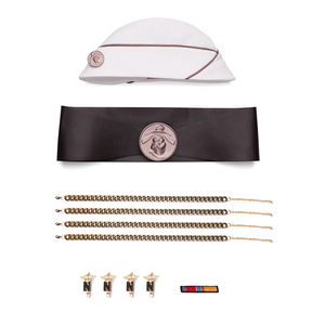 The Boys Vought Rising Private Angel Cosplay Costume, includes hat, belt, bracelets, brooches and badge.