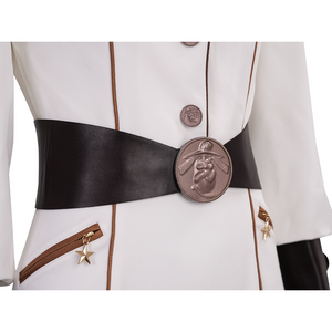 The Boys Vought Rising Private Angel Cosplay Costume, black belt with bronze metal buttons.