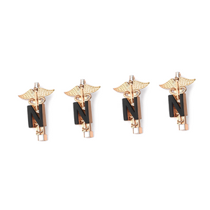 The Boys Vought Rising Private Angel Cosplay Costume, four gold and black metal brooches.