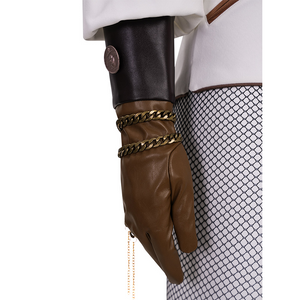 The Boys Vought Rising Private Angel Cosplay Costume, black and brown gloves with two chain bracelets.