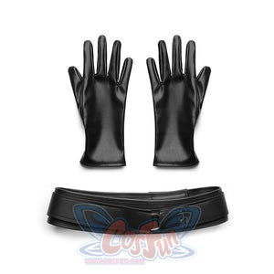 The Fantastic Four: First Steps Invisible Woman Susan Storm Cosplay fittings, black matte PU belt,black PU gloves.