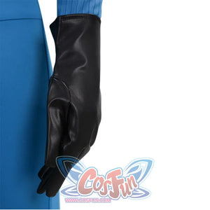 The Fantastic Four: First Steps Invisible Woman Susan Storm Cosplay fittings, black PU gloves with fine stitches.