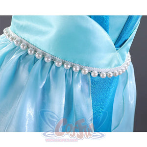 Detailed view of Aisha cosplay costume waistband featuring elegant pearl beading decoration