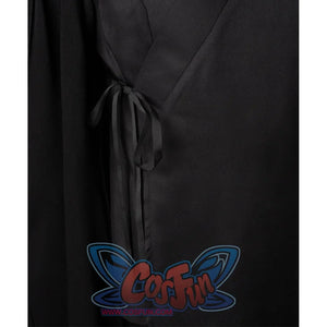 The top features a cross-collar design with a right overlap and side ties.