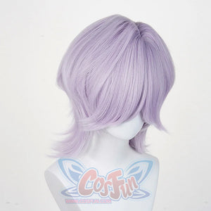 The Saja Boys Mystery Cosplay wig, grey and purple short wig with long bangs