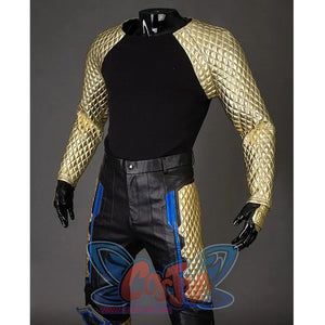 Thor: Love and Thunder Cosplay costume golden armor on the shoulders of inner clothes continues the diamond design, and the upper part uses black basic fabric.
