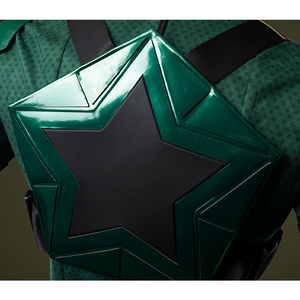 Soldier Boy Benjamin Cosplay Costume, dark green chestplate, a black star motif in the center.