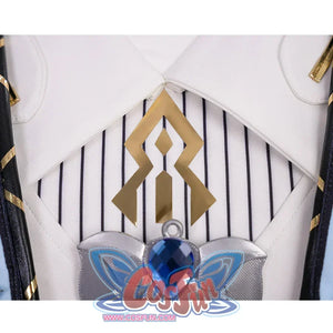 The lining is white with black pinstripes below the collar and a complex pattern in the middle of the shirt.