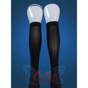 Wuthering Waves Chisaki Cosplay Costume, black calf socks with same color right leg strap.