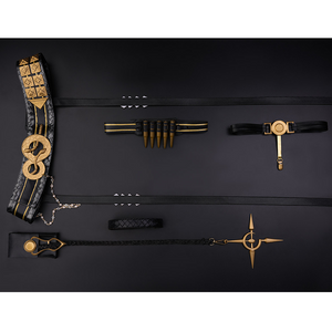 Wuthering Waves Gabrielle Cosplay Costume, includes thigh straps, belt assembly and armlet assembly.