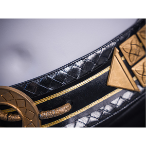 Wuthering Waves Gabrielle Cosplay Costume, the belt features a woven checkered pattern.