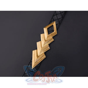 Wuthering Waves Gabrielle Cosplay Costume, gold rhombic decoration.