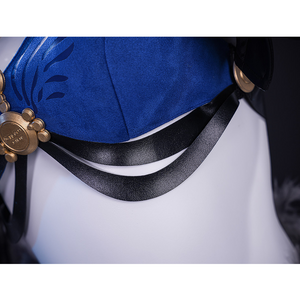 Wuthering Waves Gabrielle Cosplay Costume, the bottom is adorned with a black PU leather band.