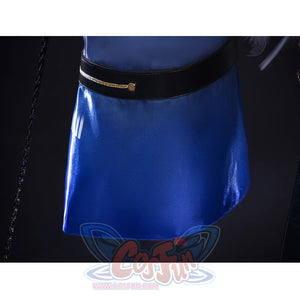 Wuthering Waves Gabrielle Cosplay Costume, deep blue cuff with black PU leather band.