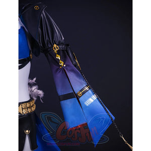 Wuthering Waves Gabrielle Cosplay Costume, Gradient from black to dark blue.