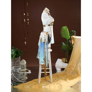 Wuthering Waves Yuno Cosplay Costume, showcasing a variety of layers in the half skirt, side view.