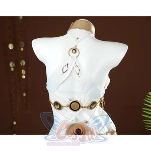 Wuthering Waves Yuno Cosplay Costume, the back of this costume features a crossed-strap design.