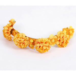 Judy yellow floral dress flower necklace accessory with decorative blooms