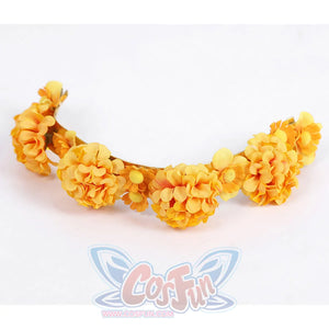 Judy yellow floral dress flower necklace accessory with decorative blooms