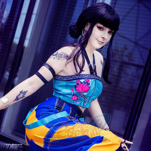 Zoey Cosplay Wig Black Bangs Wig with Double Side Buns N09511 Wigs