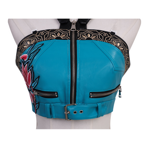 Zoey Cosplay Costume, there are three silver zippers on the top.