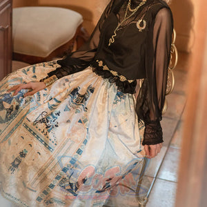 Egypt Style Simple Daily Lolita Printed Long Skirt