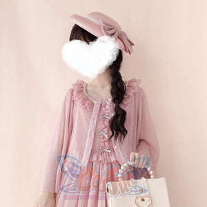 Elegant Lolita Lace Long Sleeve Sunscreen Shirt - cosfun