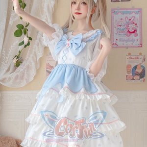 Daily Sweet and Lovely Lolita Three-layered Jumper Skirt S22805 - cosfun