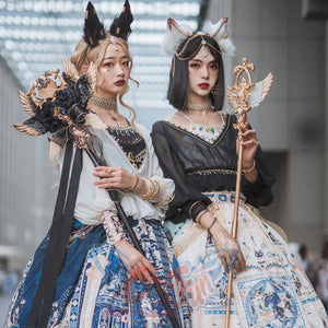 Egypt Style Lolita Backless Long Sleeve Smock and Vest