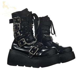 Original Spice Girl Lolita Round Toe Short Boots S22657 - cosfun