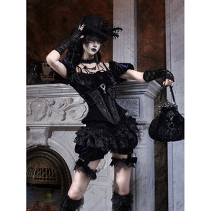 Blood Supply Gothic Dark Pattern Top Hat detail view