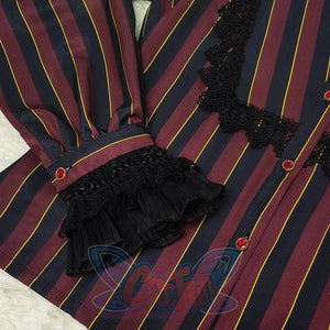 Vintage Gothic Lolita Stripe Long Sleeve Shirt