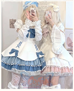 Winter Woolen Bow Sweet and Lovely Lolita Dress - cosfun