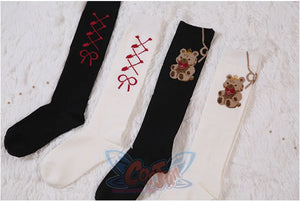 Lovely Bow Versatile Bear Lolita Calf Socks