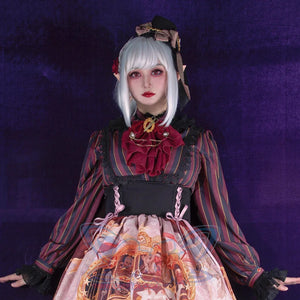 Vintage Gothic Lolita Stripe Long Sleeve Shirt
