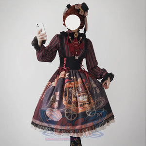 Gorgeous Gothic Lolita Drawstring Slim Skirt - cosfun