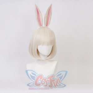 Beastars Haru Cosplay Wigs White Rabbit Bob Hair C00141