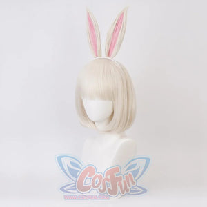 Beastars Haru Cosplay Wigs White Rabbit Bob Hair C00141