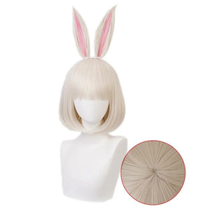 Beastars Haru Cosplay Wigs White Rabbit Bob Hair C00141