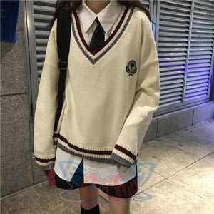 British Style Sweater Preppy Look Cardigans Sweatshirt