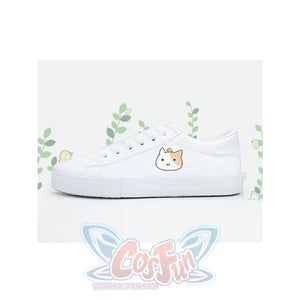 Bunny Kitty Print Casual Shoes Pu Slip-On Classic White / 35 Sneakers